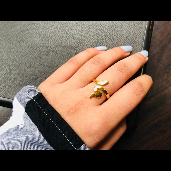 Gold Snake Stainless Steel Ring Serpent Jewelry - Picture 2 of 4